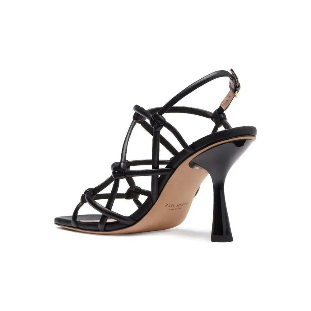 🆕KATE SPADE Coco Slingback High Heel Shoes Leather 8 Black - Picture 3 of 15